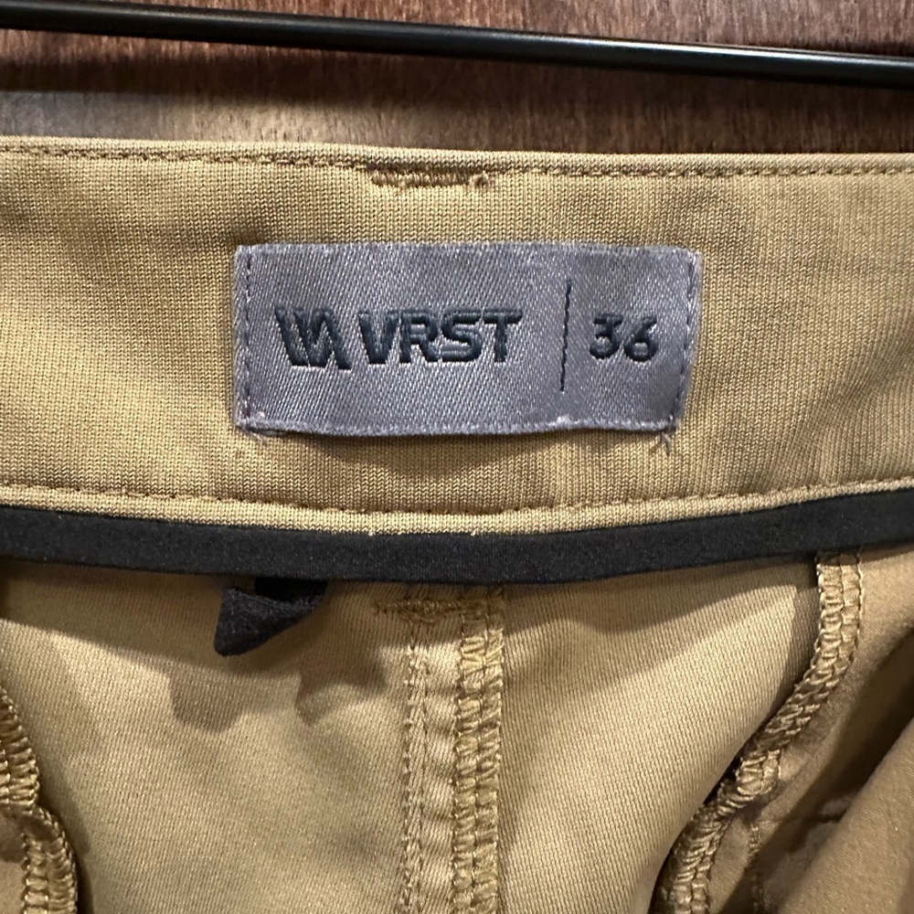 VRST Dark Khaki Men's Flat Front Shorts - Picture 5 of 6